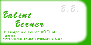 balint berner business card